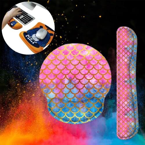 Padded Mouse Wrist Rest Support & Keyboard Wrist Rest Pad Non-Slip Rubber Base for PC Office Durable Lightweight 1 Set