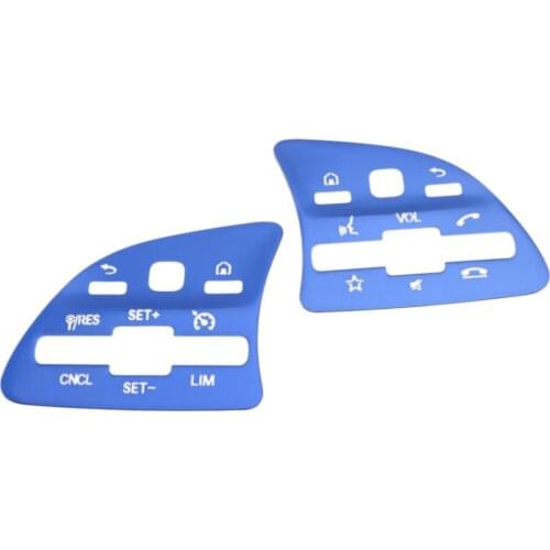 1 Pair Blue Car Steering Wheel Button Decoration Trim Cover Fit For Mercedes Benz A C E GLB GLC GLE Class 2020
