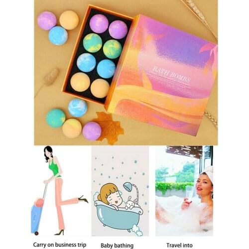 16PCS Natural Skin Care Bath Salt Exfoliating Moisturizing Bubble Bath Bombs Ball Sea Salt Soap Dry Skin Spa Bath Bubble