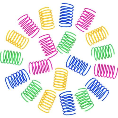 Cat Spring Plastic Colorful Coil Spiral Springs Pets Action Wide Durable Interactive Toys Flexible Cat Coil Toy Pet Tool