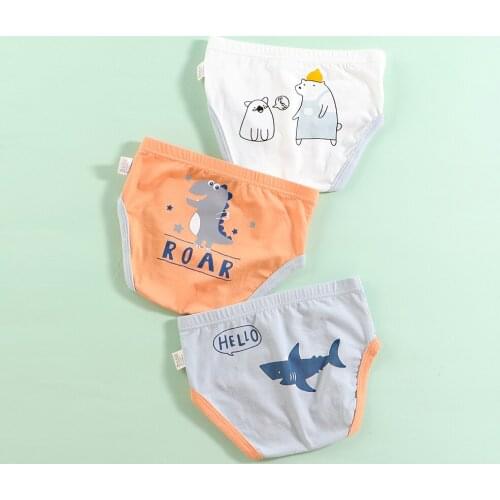 Childrens Triangle Underpants Elastic Cotton Boys' Underpants Childrens Pants Top Baby Underpants 3 Pack Kids Underwear