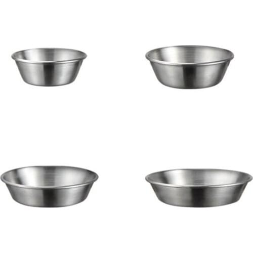4PCS Korean Dipping Dish Western Steak Sauce Dish Sauce Cup Dipping Sauce Bowl Kimchi Dish Barbecue Dish Stainless Steel