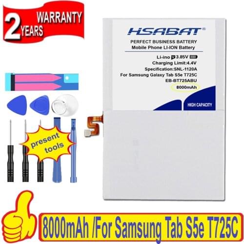 Top Brand 100% New 8000mAh EB-BT725ABU Battery for Samsung Galaxy Tab S5e T725C T720 SM-T720 SM-T725 Batteries + free gfit