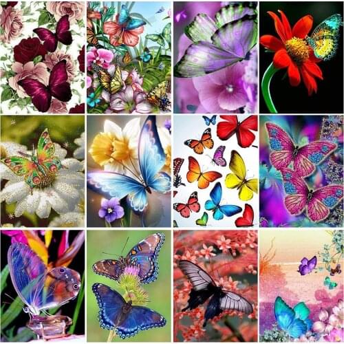 DIY 5D Diamond Painting Full Square Butterfly Cross Stitch Kit Diamond Embroidery Animals Mosaic Picture of Rhinestones Decor