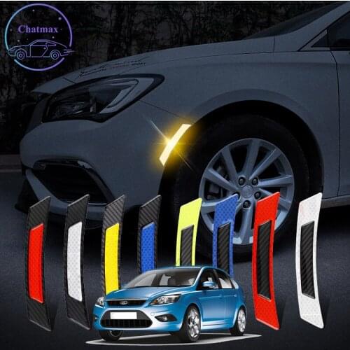 Car Anti-wear Strip Universal for Ford Series Auto Doors Carbon Fiber Reflective Stickers Wheel EyeBrow Luminous Trim