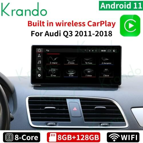 Krando Android 10.0 8+128GB 10.25 INCH car audio system for AUDI Q3 2011-2018 car head unit wireless carplay central multimidia
