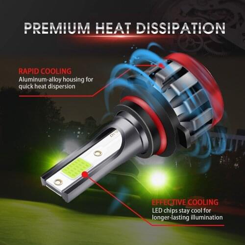 2pcs Car LED Fog Lamp Lemon Yellow Color 880/881 H3 H8 H11 9005 9006 5202 P13W Headlight Bulbs Auto Motorcycle Foglamps