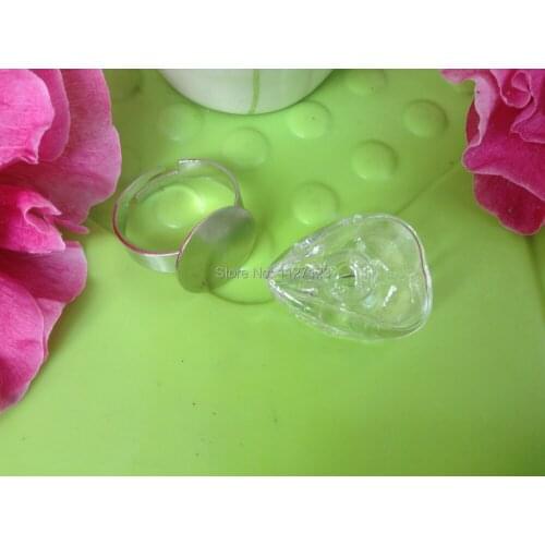 Free shipping !! 18x28mm leaf Bubble Liquid Rings,glass bubble rings,Globe Bottle Rings,glass globe rings