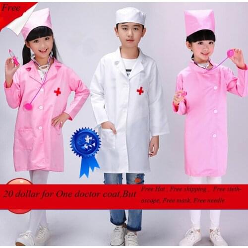 Free Free Free !2017 Exciting Children Halloween Cosplay Costume Kids Doctor Costume Nurse Uniform #7147