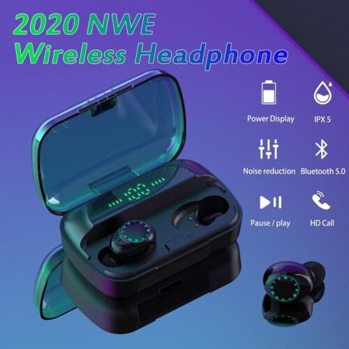Wireless Earphones F9-9 TWS Fingerprint Touch Bluetooth 5.0 Earphones, HD Stereo Wireless Noise Cancelling Gaming Headset