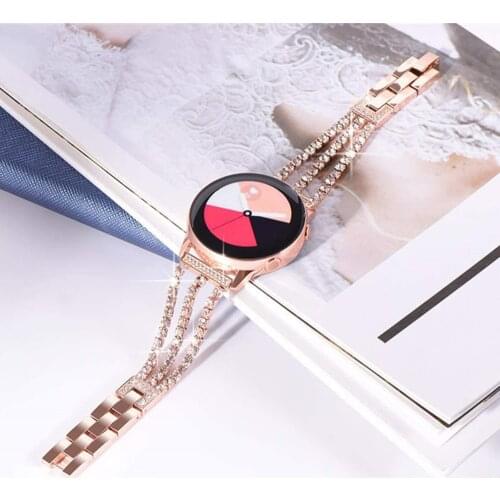 20mm Metal Link Bracelet for Samsung Galaxy Watch4 44mm 40mm Band Women Wristband Strap for Galaxy Watch 4 Classic 46mm 42mm