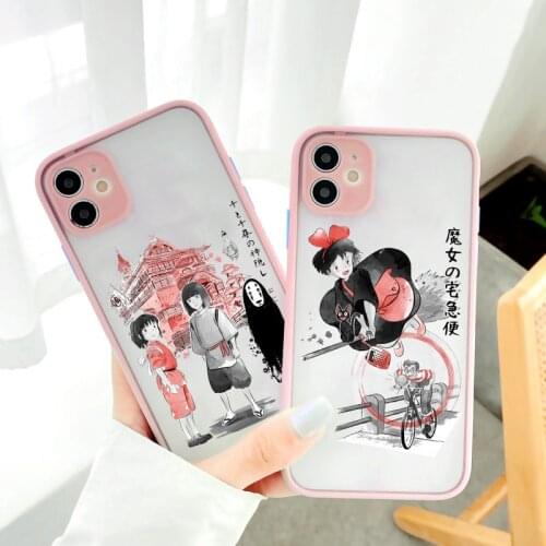 Cute Japan Anime Girl Totoro Phone Case For iPhone 11 Pro MAX 12 Mini XS XR X SE20 7 8 6Plus Dragon Clear Hard Back Cover Fundas