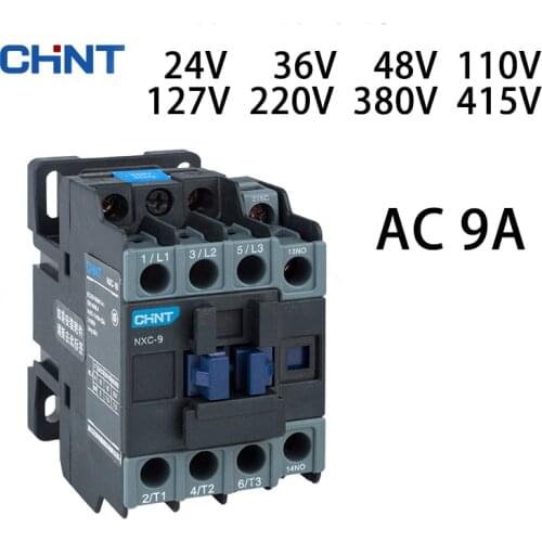 CHINT NXC-9 contactor 9A AC 24V 36V 48V 110V 127V 220V 380V 415V Individual coils can be customized Kunlun series products