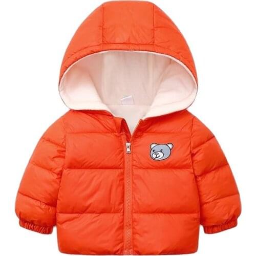 Childrens Clothing For Girl Jacket Coat Hooded Bear Print Cotton Clothes Outerwear Baby Boys Jacket Kids Thick Warm Down Coats