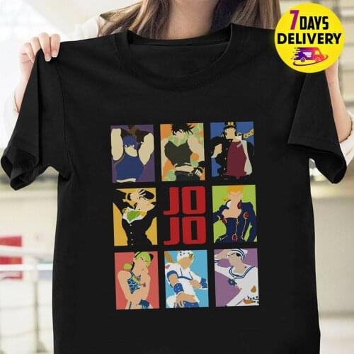 Jojo And Friend Nina Durara JojoS Bizarre Adventure T Shirt Black Size S-3Xl 2019 Unisex Tees