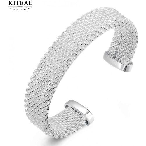 Hot sell Fashion Silver 925 jewelry Brass Web Bangle Bracelet for Women Jewelrry Factory Price
