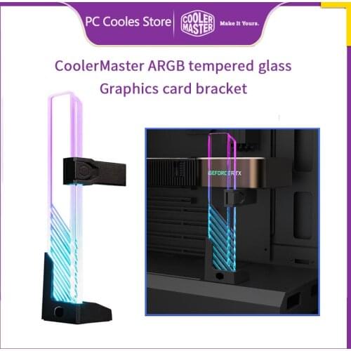 Cooler Master 5V/3PIN ARGB Graphics Cards Bracket Dazzling tempered glass Computer GPU Holder Brace Height adjustable