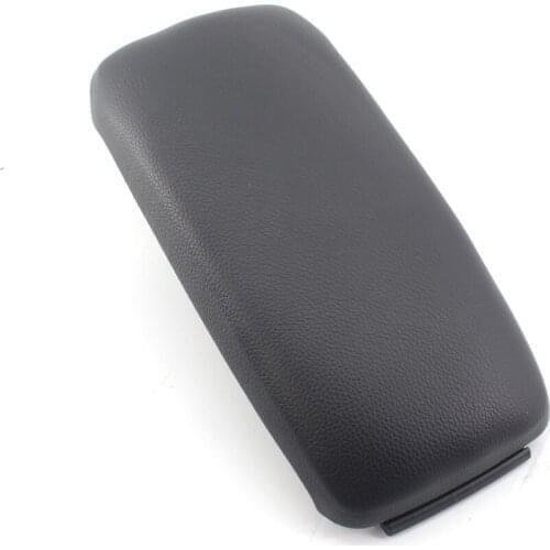 PU Leather Armrest Center Console Lid Cover w/ Plate for Audi A3 8P 2003-2012 Black