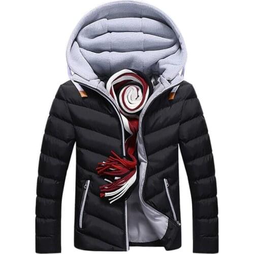 Jacket Men Hat Detachable Thicken Padded Coats Autumn Winter Mens Jackets And Coats Jaqueta Masculina Outwear Windbreaker Parkas