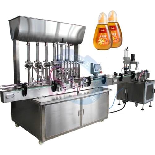 6 Heads Juice Piston Linear Pasty Fluid Filling Machine/Tomato Paste Bottling Labeling Sealing Packing Production Line Equipment