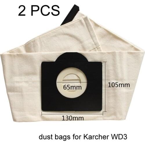 Washable Dust Bags Cloth For Karcher WD3200 WD3300 A2204 A2656 Vacuum Cleaner Parts Vacuum cleaner bags filter Bag