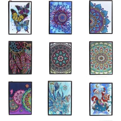 5D DIY Diamond Painting Notebook Diamond Cross Stitch Book DIY Rhinestone Embroidery Notebook Gifts Diamond Crafts 21x15cm