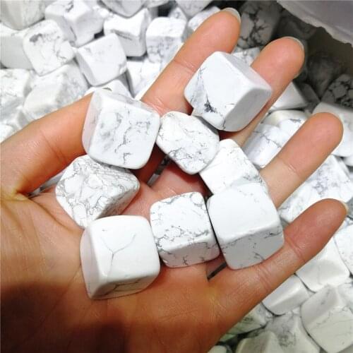 Natural turquoise stone healing quartz cube white howlite for gifts