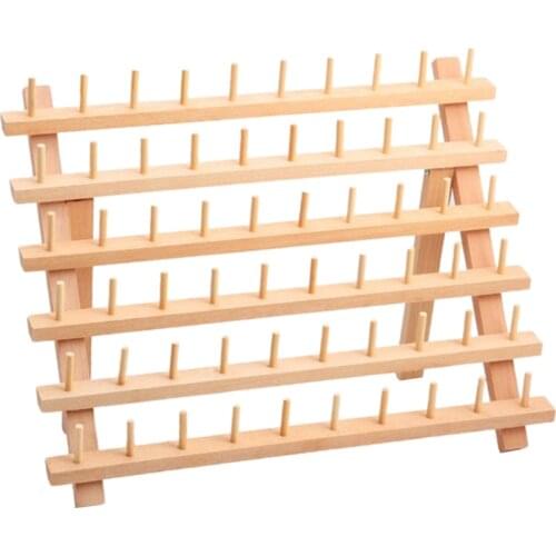 Unfinished Wooden Thread Holder Sewing and Embroidery Thread Rack and Organizer Thread Rack for Sewing (60-Spool)