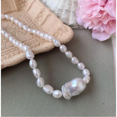 New fashion natural freshwater pearls irregular 15-24MM Baroque pearl 8-10MM necklace