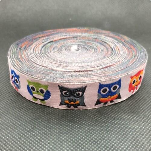 New 2014 lace 5/8' 16mm 10yard/set 100% polyester computer woven jacquard ribbon cool owl KT2015041808