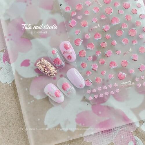 New Fruit peach embossed Japanese 3D three-dimensionalnail art decoration New technology nail stickers