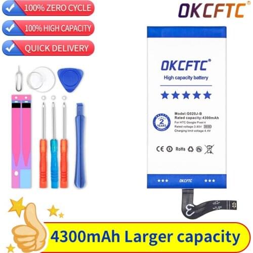 OKCFTC Original Replacement Battery G020J-B For Google Pixel 4 XL Pixel4 XL Phone Batteries 4300mAh
