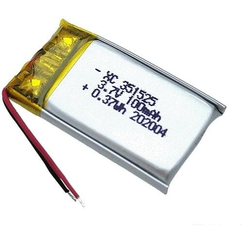 Rechargeable lithium polymer battery 3.7v 351525 100mAh bluetooth headset batteries 100mah with pcb and wires