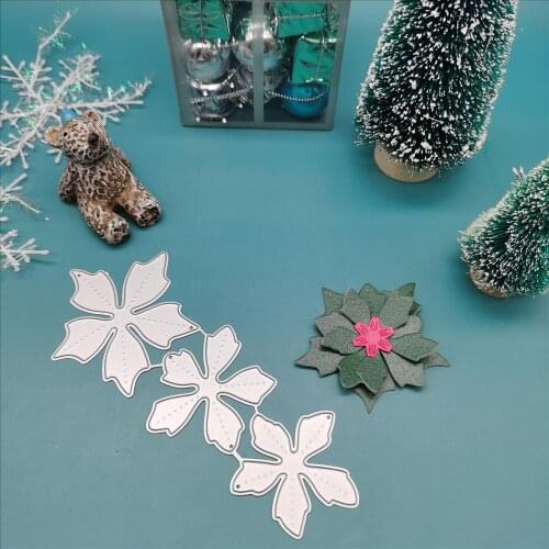 Christmas flower Cutting Dies and Scrapbooking For Paper Making Crochet Embossing Stamps Frame Card Craft Die Set
