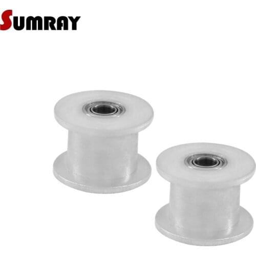 SUMRAY 2GT Idler Timing Pulley 16T Pulley Wheel 3mm bore Without Teeth Passive Timing Pulley 7/11mm Width Used for 3D Printer