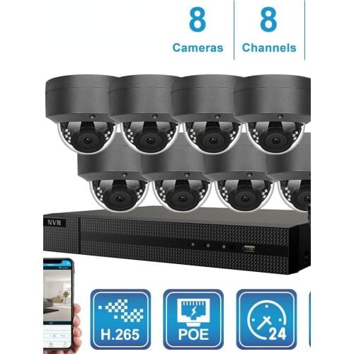 4K Camera System 8CH NVR 8MP Dome POE IP Camera Outdoor Security Night Vision Hikvsiion OEM H.265 P2P NVR Kits