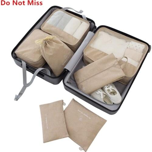 7Pcs/set Travel Luggage Bag Storage Bag Clothing Finishing Bags Waterproof Suitcase Packing Cube Organizer Travel Accessories