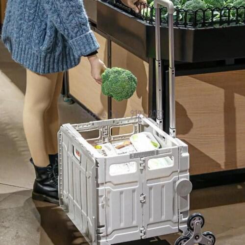 Shopping Cart, Small Cart, Folding Shopping Cart, Household Portable Express Cart, Trolley Cart, Trailer Artifact