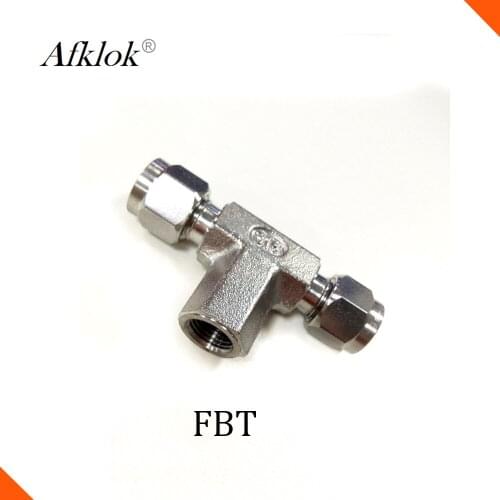 3 way Female Branch Tee 14mm 15mm 16mm 18mm Ferrule Tube OD x Female Threaded stainless steel 316 Pipe Fittings connector