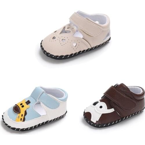First Walker Shoes Elephant Giraffe Print Child Slip Soft PU Baby Newborn Girls Shoes Boys First Walking Shoes Female 0-18M