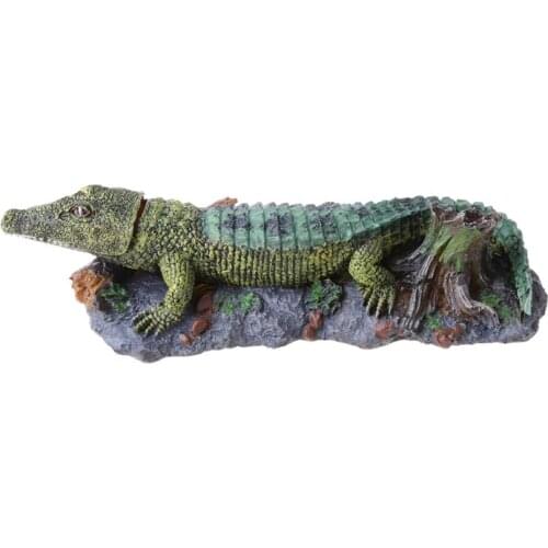 Aquarium Decoration - Aerating Action Ornament - Aquarium Fish Tank Crocodile