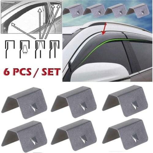Wind Rain Deflector Channel Stainless Steel Retaining Clips For Heko G3 Stable Metal Clip 6pcs Car Accessories Replacement