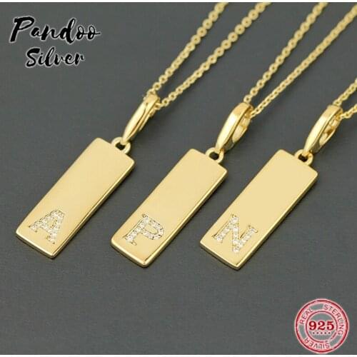 High Quality S925 Sterling Silver Jewelry 1:1 Copy,Yellow Silver Alphabet A-Z Necklace For Women Party Jewelry Gift AC5581OXYA