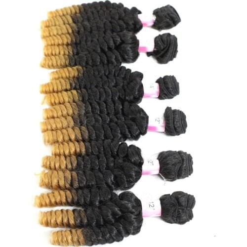 Live Beauty Wholesale Bulk Buy Bouncy Curly 6Pcs/lot 200g 4 Full Head Pack Synthetic Hair Funmi Hair Double Weft Hair extensi