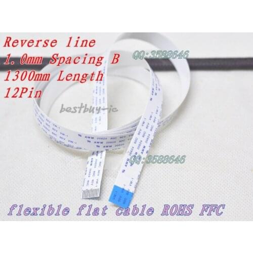 1.0mm Spacing +1300mm Length +12PinB / Reverse line Soft wire FFC Flexible Flat Cable. 12P*1.0B*1300mm