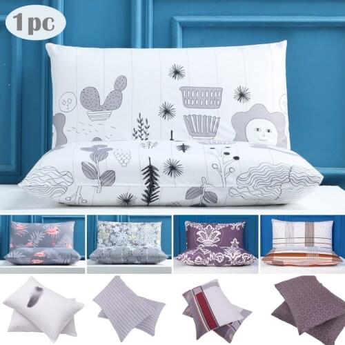1Pc Microfiber Waterproof Pillowcase Geometric Floral Print Bedding Sets 50X70CM Polyester Cotton Pillowcase for Healthy Sleep
