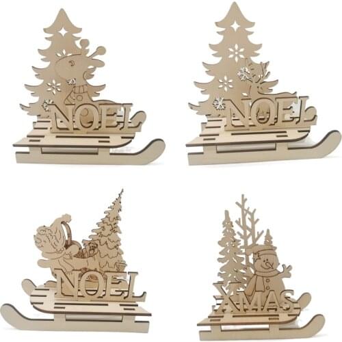 1pcs Blank Wooden Christmas Ornament DIY Wood Crafts Xmas Tree Ornaments Snowflake Christmas Party Decorations for Home