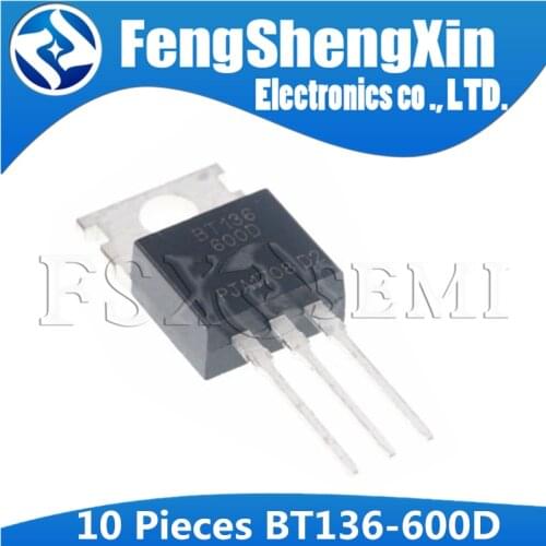 10pcs BT136-600D TO220 BT136 600D TO-220 BT136-600 Isc Triacs