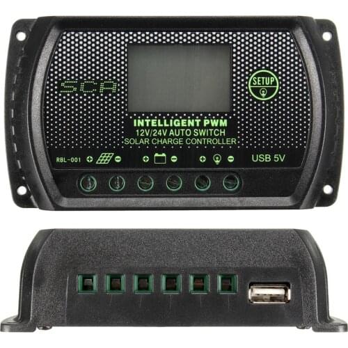 10A 20A 30A PWM LCD USB Solar Panel Battery Regulator Charge Controller 12V 24V