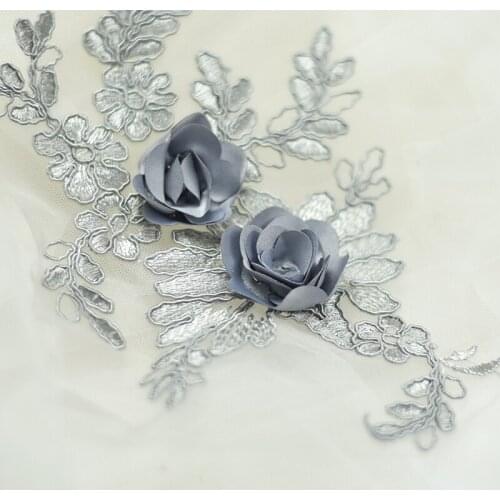 2PCS/ 3D Wedding Dress Applique DIY Bridal Headdress Colors Lace Collar Lace Fabric Patch